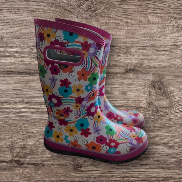 Bogs Rainboot Rainbow Flower Bone - Picture 3 of 7